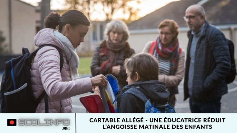 Cartable allégé - une éducatrice réduit l’angoisse matinale des enfants