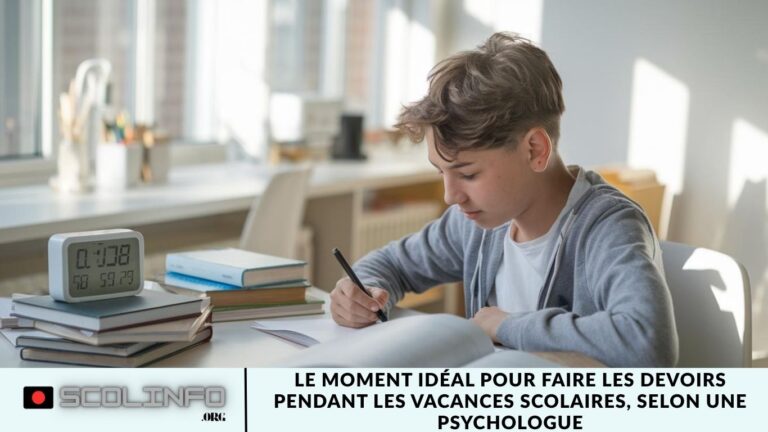 Le moment idéal pour faire les devoirs pendant les vacances scolaires, selon une psychologue