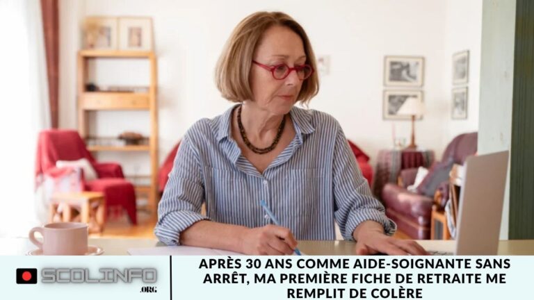 Après 30 ans comme aide-soignante sans arrêt, ma première fiche de retraite me remplit de colère Après 30 ans comme aide-soignante sans arrêt, ma première fiche de retraite me remplit de colère