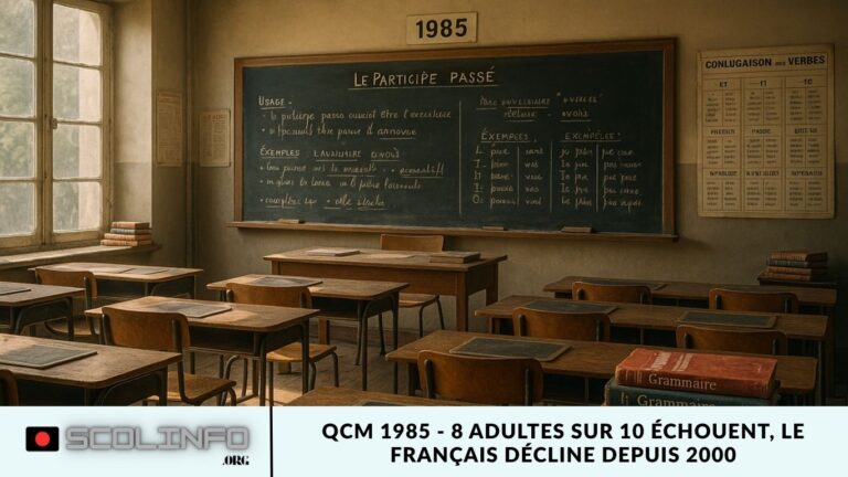 QCM 1985 – 8 adultes sur 10 échouent, le français décline depuis 2000 QCM 1985 - 8 adultes sur 10 échouent, le français décline depuis 2000